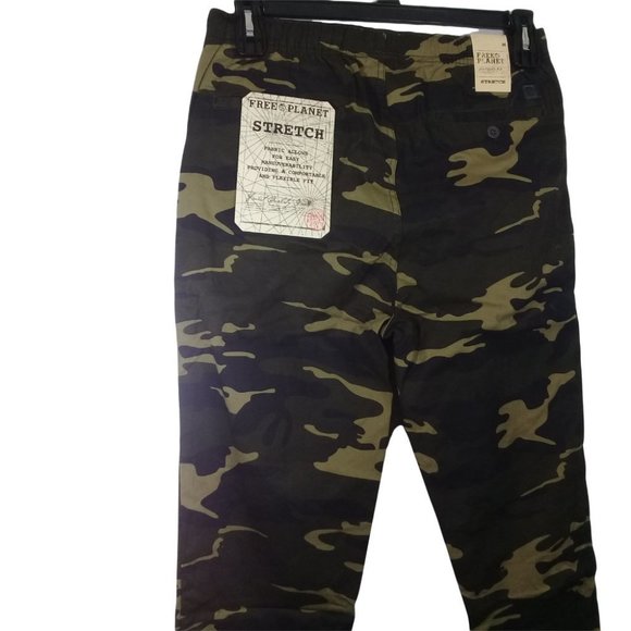 Free Planet Men's Camo Stretch Elastic Waist Leg's Zipper Slim Fit Joggers - Picture 5 of 8